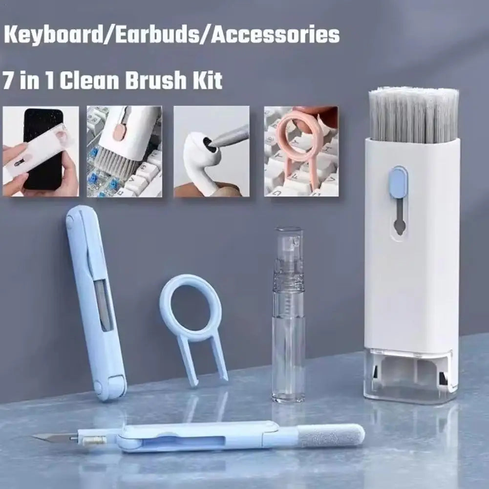7 in 1 Keyboard Cleaning Kits for Airpods Cleaner Headset Cleaner Pen Laptop Screen Cleaning Bluetooth Earphones Cleaning Kit