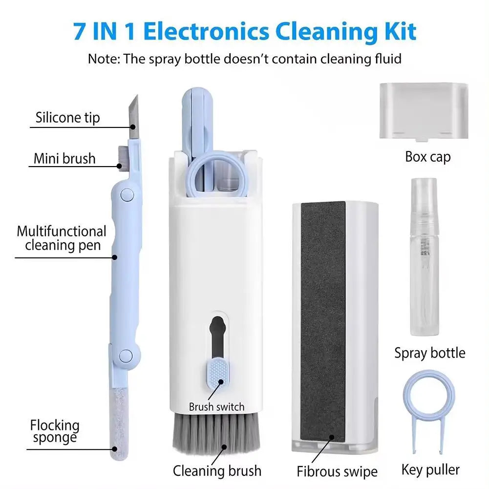 7 in 1 Keyboard Cleaning Kits for Airpods Cleaner Headset Cleaner Pen Laptop Screen Cleaning Bluetooth Earphones Cleaning Kit
